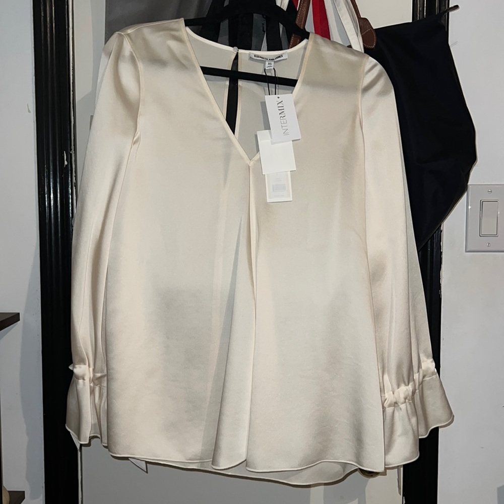 Cream silk blouse